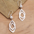 Cultured pearl dangle earrings, 'Java Elegance' - Hammered Silver and Cultured Pearl Dangle Earrings (image 2b) thumbail
