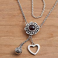 Garnet lariat necklace, Romantic Java
