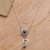 Garnet lariat necklace, 'Romantic Java' - Romantic Sterling Silver and Garnet Lariat Necklace (image 2b) thumbail