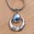 Cultured mabe pearl pendant necklace, 'Java Moonlight' - Blue Cultured Mabe Pearl Pendant Necklace
