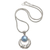 Anhänger-Halskette aus Zuchtperlen, 'Java Moonlight'. - Blaue Zuchtperlen-Halskette mit Mabe-Anhänger