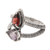 Garnet and amethyst cocktail ring, 'Light, Captured' - Garnet and Amethyst Pear Shaped Gemstone Ring (image 2f) thumbail