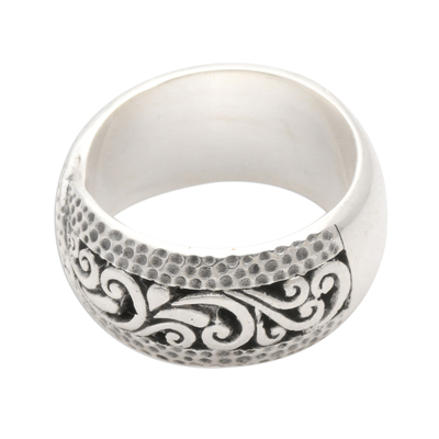Wide Sterling Silver Band Ring with Openwork - Java Connection | NOVICA