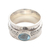 Blue topaz meditation spinner ring, 'Protected Beauty' - Blue Topaz and Sterling Silver Spinner Ring