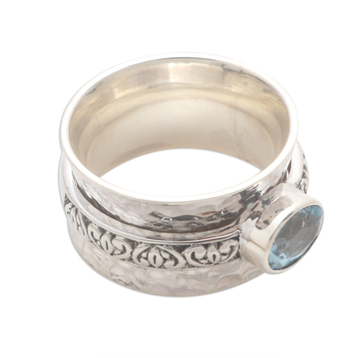 Blue Topaz Ring 925 Sterling Silver Spinner Ring Handmade Ring All Size MA-546