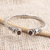Garnet cuff bracelet, 'Perched Dragonfly' - Garnet and Sterling SIlver Dragonfly Cuff Bracelet (image 2) thumbail