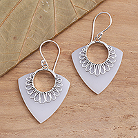 Sterling silver dangle earrings, 'Celuk Arrows' - Hand Crafted Sterling Silver Dangle Earrings