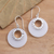 Sterling silver dangle earrings, 'Celuk Discs' - Round Sterling Silver and Resin Dangle Earrings thumbail