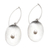 Cultured pearl dangle earrings, 'Seeds of Change' - Brushed Sterling Silver and Cultured Pearl Dangle Earrings thumbail