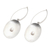 Cultured pearl dangle earrings, 'Seeds of Change' - Brushed Sterling Silver and Cultured Pearl Dangle Earrings (image 2d) thumbail
