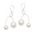 Cultured pearl dangle earrings, 'A Study in Balance' - Cultured Pearl and Sterling Silver Dangle Earrings thumbail