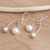 Cultured pearl dangle earrings, 'A Study in Balance' - Cultured Pearl and Sterling Silver Dangle Earrings (image 2b) thumbail