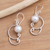 Cultured pearl dangle earrings, 'Single Balloon' - Sterling Silver Cultured Pearl Dangle Earrings (image 2) thumbail