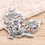 Cultured pearl and garnet brooch pin, 'Queen in Flight' - Sterling Silver Brooch with Garnet and Freshwater Pearls (image 2) thumbail
