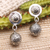 Sterling silver dangle earrings, 'Dragon Ball' - Dragon Motif Sterling Silver Dangle Earrings