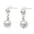 Sterling silver dangle earrings, 'Longevity Ball' - Sterling Silver Post Earrings from Bali (image 2b) thumbail