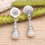 Cultured pearl dangle earrings, 'Bali Bagatelle' - Artisan Designed Cultured Pearl Earrings (image 2) thumbail
