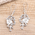 Sterling silver dangle earrings, 'Trailing Blossom' - Trailing Flower Sterling Silver Dangle Earrings (image 2) thumbail