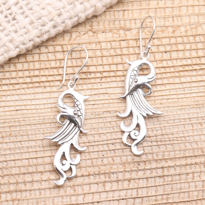 Ohrhänger aus Sterlingsilber - Mythische Vogel-Ohrringe aus Sterlingsilber