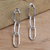 Sterling silver dangle earrings, 'Bamboo Chain' - Bamboo Look Sterling Silver Dangle Earrings (image 2) thumbail