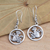 Sterling silver dangle earrings, 'Coy Monkey' - Sterling Silver Monkey Dangle Earrings (image 2) thumbail