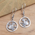 Sterling silver dangle earrings, 'Coy Monkey' - Sterling Silver Monkey Dangle Earrings (image 2b) thumbail