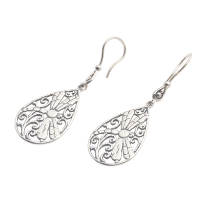 Sterling silver dangle earrings, 'Dragonfly Breeze' - Dragonfly Sterling Silver Earrings from Bali
