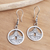 Sterling silver dangle earrings, 'Bali Pura' - Temple Motif Sterling Silver Dangle Earrings (image 2) thumbail