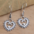 Sterling silver dangle earrings, 'Jawan Love' - Sterling Silver Heart Earrings from Bali thumbail
