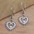 Sterling silver dangle earrings, 'Jawan Love' - Sterling Silver Heart Earrings from Bali (image 2b) thumbail
