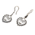 Sterling silver dangle earrings, 'Jawan Love' - Sterling Silver Heart Earrings from Bali (image 2c) thumbail