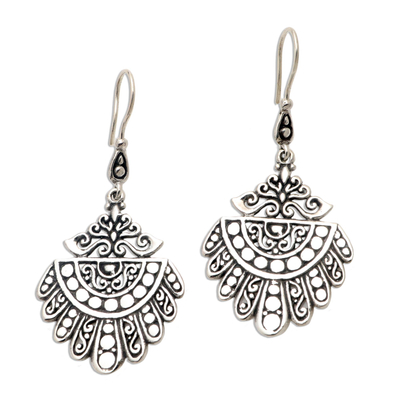 Sterling silver dangle earrings, 'Pretty Jamang' - Ornate Sterling Silver Dangle Earrings