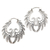 Sterling silver hoop earrings, 'Feathered Crown' - Hand Crafted Sterling Silver Hoop Earrings thumbail