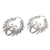 Sterling silver hoop earrings, 'Feathered Crown' - Hand Crafted Sterling Silver Hoop Earrings (image 2c) thumbail