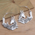 Sterling silver half-hoop earrings, 'Flying Reindeer' - Half Hoop Flying Reindeer Earrings (image 2) thumbail