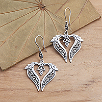 Sterling silver dangle earrings, 'Strawberry Field' - Stylized Strawberry Sterling Silver Dangle Earrings
