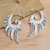 Sterling silver half-hoop earrings, 'Feathered Garland' - Feather Motif Sterling Silver Half-Hoop Earrings (image 2) thumbail