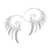 Sterling silver half-hoop earrings, 'Feathered Garland' - Feather Motif Sterling Silver Half-Hoop Earrings thumbail