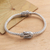 Sterling silver braided bracelet, 'Buckle Down' - Handmade Sterling Silver Braided Buckle Bracelet from Bali thumbail