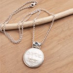 Blue topaz pendant necklace, 'Moon Phase Faces' - Blue Topaz and Sterling Silver Moon Pendant Necklace