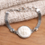 Blue topaz pendant bracelet, 'Three Moon Faces' - Blue Topaz and Sterling Silver Pendant Bracelet (image 2) thumbail