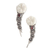 Garnet ear climber earrings, 'White Jepun' - Sterling Silver and Garnet Climber Earrings thumbail