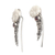 Garnet ear climber earrings, 'White Jepun' - Sterling Silver and Garnet Climber Earrings (image 2b) thumbail