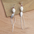 Garnet dangle earrings, 'Skull Talisman' - Long Garnet Dangle Earrings with Skull Motif (image 2b) thumbail