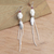 Garnet dangle earrings, 'Skull Talisman' - Long Garnet Dangle Earrings with Skull Motif (image 2c) thumbail