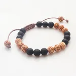 Beaded unity bracelet, 'Chakra Unity' - Balinese Chakra Lava Stone Beaded Unity Bracelet