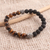 Tiger's eye and lava stone unity bracelet, 'Helping Hands Together' - Bali Sterling Silver Tiger's Eye Lava Stone Unity Bracelet (image 2c) thumbail