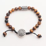 Tiger's eye unity bracelet, 'Unity in Solidarity' - Tiger's Eye and Sterling Silver Unity Bracelet from Bali
