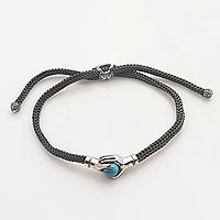 Featured review for Sterling silver unity bracelet, Silver Blue Handshake