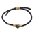 Brass and black agate unity bracelet, 'Golden Handshake' - Bali Brass and Black Agate Cord Unity Bracelet thumbail